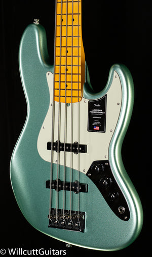 Fender American Professional II Jazz Bass V Maple Fingerboard Mystic Surf Green (398)