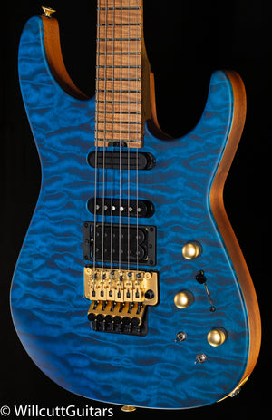 Jackson USA Signature Phil Collen PC1 Caramelized Flame Maple Fingerboard Satin Stain Transparent Blue (763)