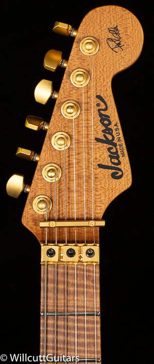 Jackson USA Signature Phil Collen PC1 Caramelized Flame Maple Fingerboard Satin Stain Transparent Blue (763)