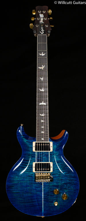2022 PRS Santana Retro Flame Maple 10 Top Custom Color River Blue/Blue Binding (958)