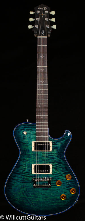 Knaggs Influence Kenai Blue GreenBurst w/Blue binding & T1 Maple top (615)