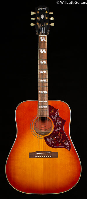 Epiphone Hummingbird All Solid Wood Fishman Sonitone Aged Cherry Sunburst Gloss (437)