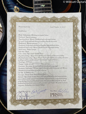 PRS Private Stock 7268 McCarty 594 Hollowbody II Limited Edition Aqua Violet Smoked Burst