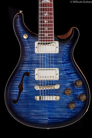 PRS McCarty Semi Hollow 594 Wood Library Faded Blue Jean Smokeburst (864)