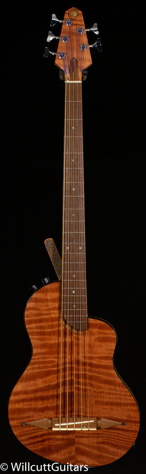 Rick Turner Renaissance RB5 Standard 5-string Ampli-Coustic Bass Fretless Curly Redwood Top (850)