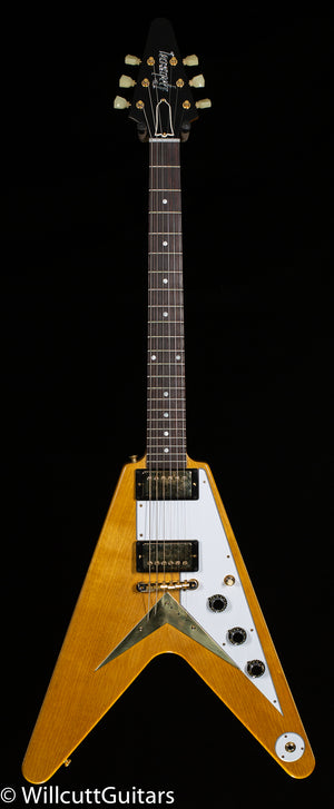 Gibson Custom Shop 1958 Korina Flying V White Pickguard Natural (682)
