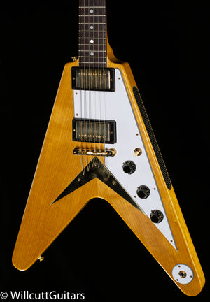 Gibson Custom Shop 1958 Korina Flying V White Pickguard Natural (682)