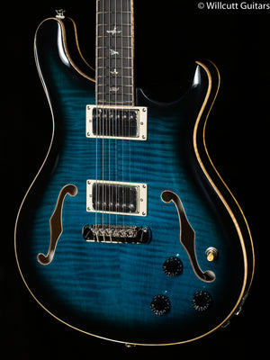 PRS SE Hollowbody II Piezo, Maple top Peacock Blue Smokeburst (415)