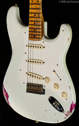 Fender Custom Shop LTD Mischief Maker Heavy Relic Aged Olympic White over Pink Paisley