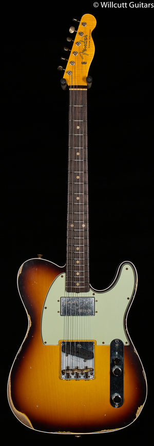 Fender Custom Shop Cunife Tele Custom Relic Faded Aged Chocolate 3-Color Sunburst