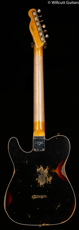 Fender Custom Shop 1960 Telecaster Custom Heavy Relic Aged Black over Chocolate 3-Color Sunburst