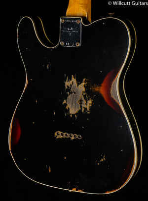 Fender Custom Shop 1960 Telecaster Custom Heavy Relic Aged Black over Chocolate 3-Color Sunburst