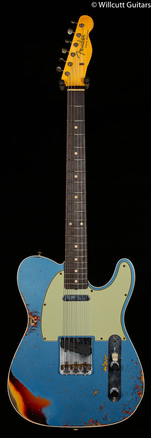 Fender Custom Shop 1960 Telecaster Custom Relic Aged Lake Placid Blue over Chocolate 3-Color Sunburst