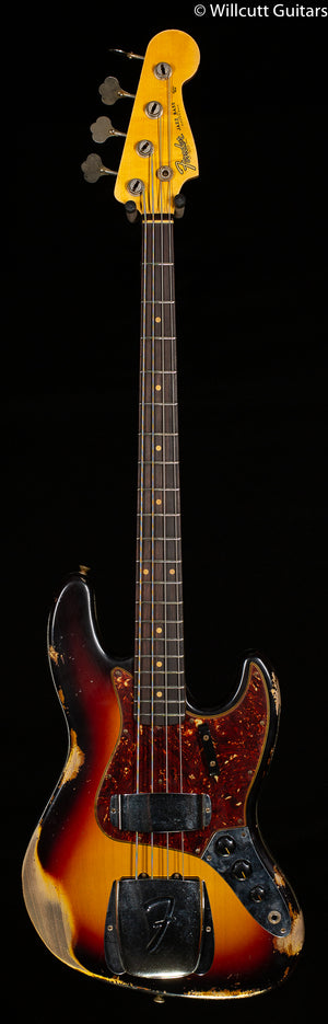 Fender Custom Shop 1961 Jazz Bass Heavy Relic Rosewood Fingerboard 3-Color Sunburst