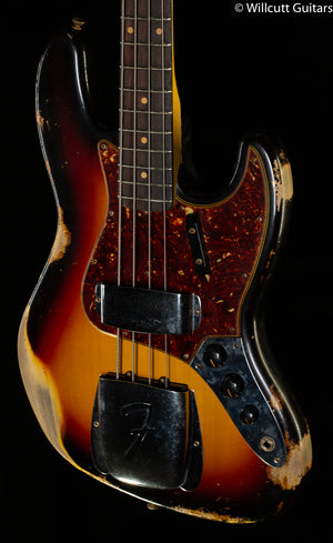 Fender Custom Shop 1961 Jazz Bass Heavy Relic Rosewood Fingerboard 3-Color Sunburst