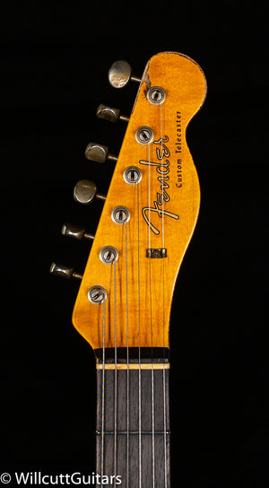 Fender Custom Shop 1959 Tele Custom Super Heavy Relic Aged Olympic White over 3-Color Sunburst