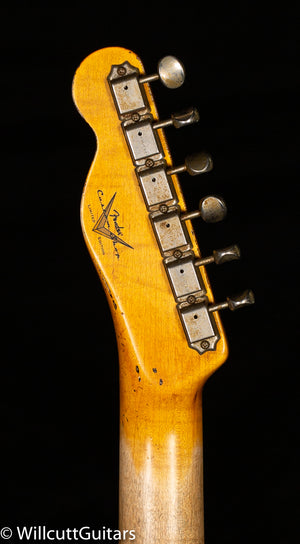 Fender Custom Shop 1959 Tele Custom Super Heavy Relic Aged Olympic White over 3-Color Sunburst
