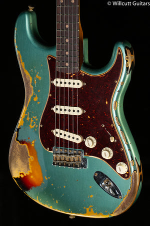 Fender Custom Shop LTD Roasted 1961 Strat Heavy Relic Sherwood Green Metallic/3 Color Sunburst