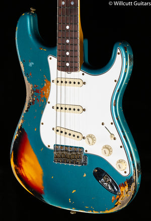 Fender Custom Shop LIMITED EDITION 1967 STRATOCASTER® HEAVY RELIC® AGED OCEAN TURQUOISE OVER 3-COLOR SUNBURST (057)