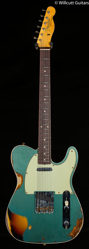 Fender Custom Shop LTD 1960 Telecaster Custom Heavy Relic Aged Sherwood Green/3-Tone Sunburst (407)