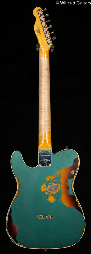 Fender Custom Shop LTD 1960 Telecaster Custom Heavy Relic Aged Sherwood Green/3-Tone Sunburst (407)