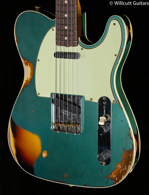 Fender Custom Shop LTD 1960 Telecaster Custom Heavy Relic Aged Sherwood Green/3-Tone Sunburst (407)