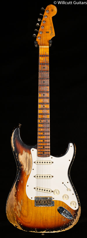 Fender Custom Shop Limited Edition Red Hot Strat Super Heavy Relic Faded Aged Chocolate 3-Color Sunburst (508)