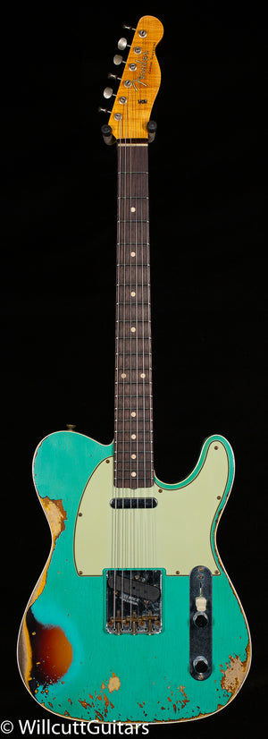 Fender Custom Shop Ltd '60 Tele Custom Heavy Relic Aged Seafoam Green/3-color Sunburst