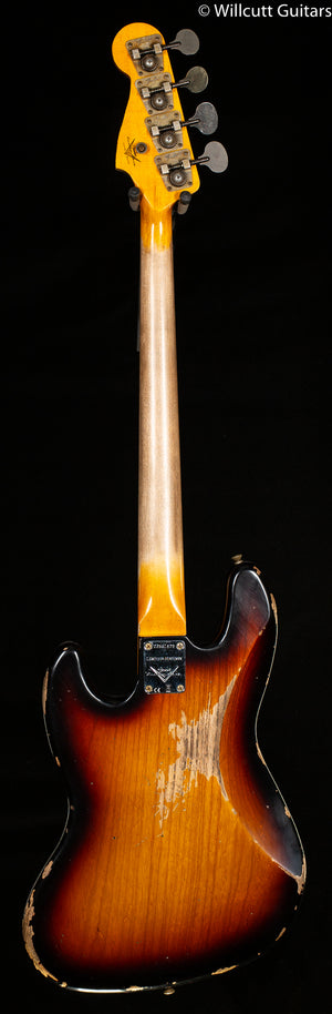 Fender Custom Shop Limited Edition Custom Jazz Bass Heavy Relic Round-Lam Rosewood Fingerboard, Faded Aged 3-Color Sunburst (972)