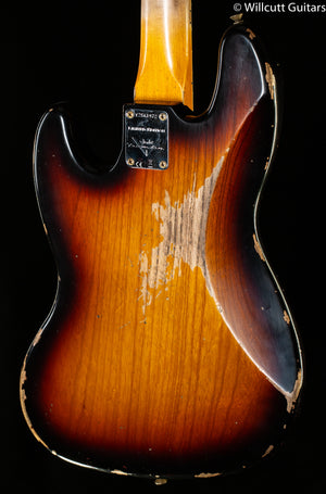 Fender Custom Shop Limited Edition Custom Jazz Bass Heavy Relic Round-Lam Rosewood Fingerboard, Faded Aged 3-Color Sunburst (972)