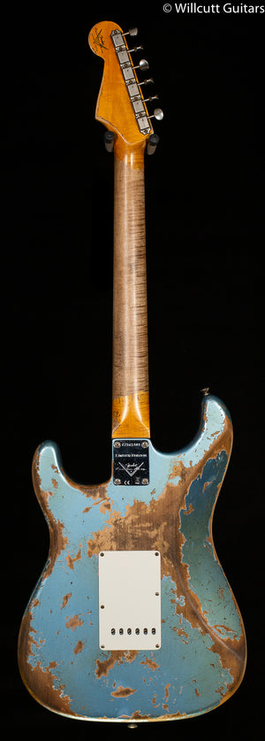 Fender Custom Shop Limited Edition Red Hot Strat Super Heavy Relic Maple Fingerboard Super Faded Aged Lake Placid Blue (989)