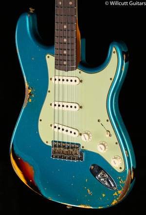 Fender Custom Shop 1961 Stratocaster Heavy Relic Aged Ocean Turquoise over 3-Color Sunburst (261)