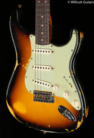 Fender Custom Shop 1961 Stratocaster Heavy Relic Super Faded Aged 3-Color Sunburst (267)