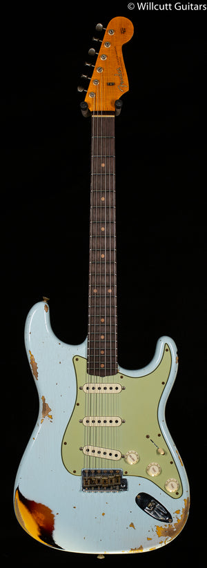 Fender Custom Shop 1961 Stratocaster Heavy Relic Super Faded Aged Sonic Blue/3-Color Sunburst (450)