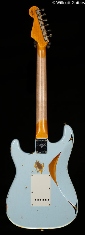 Fender Custom Shop 1961 Stratocaster Heavy Relic Super Faded Aged Sonic Blue/3-Color Sunburst (450)