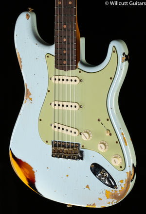 Fender Custom Shop 1961 Stratocaster Heavy Relic Super Faded Aged Sonic Blue/3-Color Sunburst (450)
