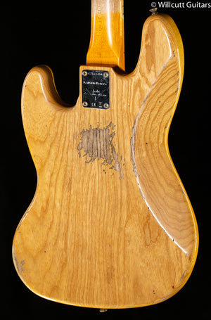 Fender Custom Shop Limited Edition Custom Jazz Bass Heavy Relic Round-Lam Rosewood Fingerboard Aged Natural (490)
