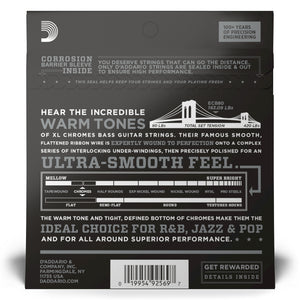 D'Addario ECB80 40-95 Light, Long Scale, XL Chromes