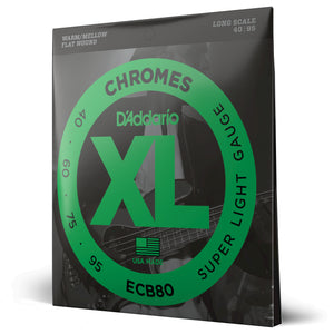D'Addario ECB80 40-95 Light, Long Scale, XL Chromes