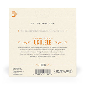 D'Addario EJ65B Baritone, Pro-Arte Custom Extruded Nylon, Ukulele