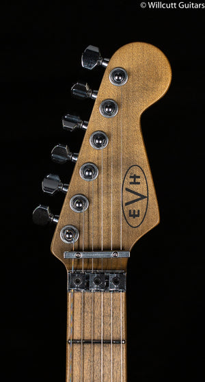 EVH Striped Series Frankenstein Frankie Maple Fingerboard Red with Black Stripes Relic (910)