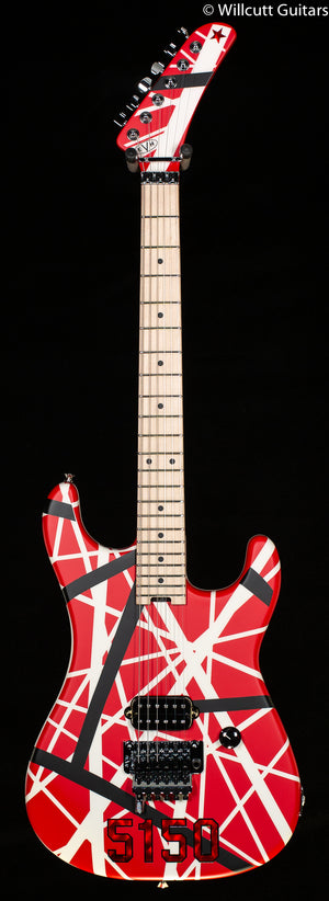 EVH Striped Series 5150 Maple Fingerboard Red with Black and White Stripes (048)