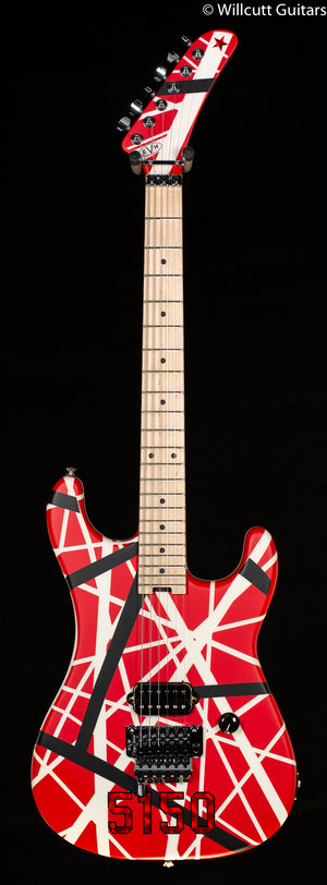 EVH Striped Series 5150 Maple Fingerboard Red with Black and White Stripes (377)