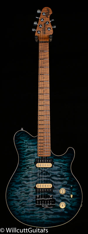 Ernie Ball Music Man Axis Super Sport HH Trem Yucatan Blue Quilt