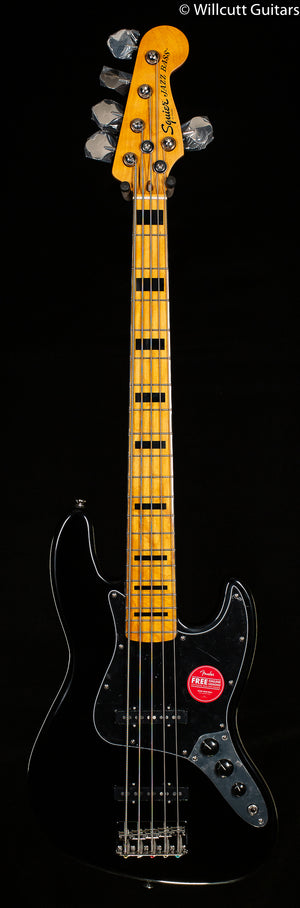 Squier Classic Vibe '70s Jazz Bass V, Maple Fingerboard, Black Bass Guitar (925)