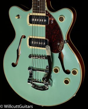 Gretsch G2655T-P90 Streamliner Center Block Jr. Double-Cut P90 with Bigsby Two-Tone Mint Metallic and Vintage Mahogany Stain