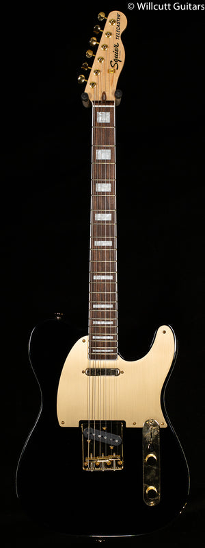 Squier 40th Anniversary Telecaster, Gold Edition, Laurel Fingerboard, Gold Anodized Pickguard, Black (056)