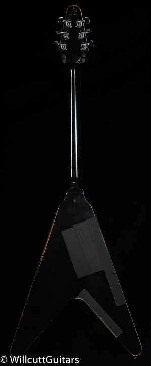 Gibson Custom Shop Kirk Hammett 1979 Flying V Ebony Murphy Lab Replica Aged Chrome Ebony (021)