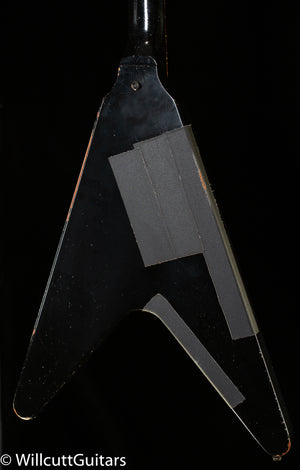 Gibson Custom Shop Kirk Hammett 1979 Flying V Ebony Murphy Lab Replica Aged Chrome Ebony (021)
