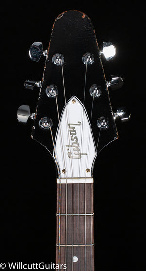 Gibson Custom Shop Kirk Hammett 1979 Flying V Ebony Murphy Lab Replica Aged Chrome Ebony (021)